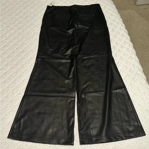 Anthropologie Maeve Black Faux Leather Trousers - Picture 3 of 4